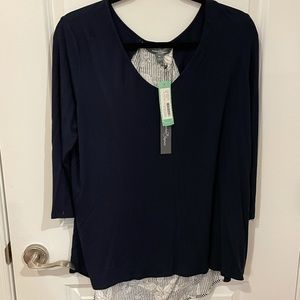 NWT Market & Spruce 3/4 sleeve split back blouse